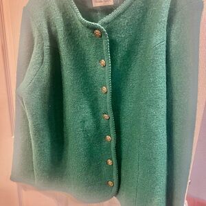 Alexandra Bartlett Green Cardigan with Soft Texture